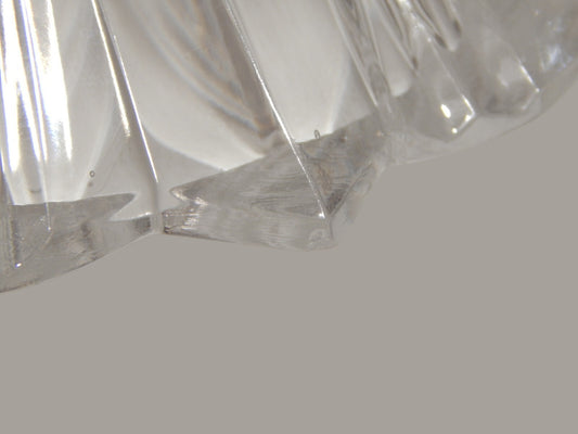 ANTICO ART DECO' PREZIOSO PORTA CANDELA CANDELIERE CRISTALLO MOLATO A 2 BRACCI