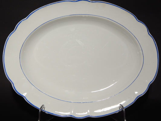 ANTICO RARO VASSOIO CERAMICA BIANCA PROFILO BLU RICHARD MILANO FINE 800 (X148)