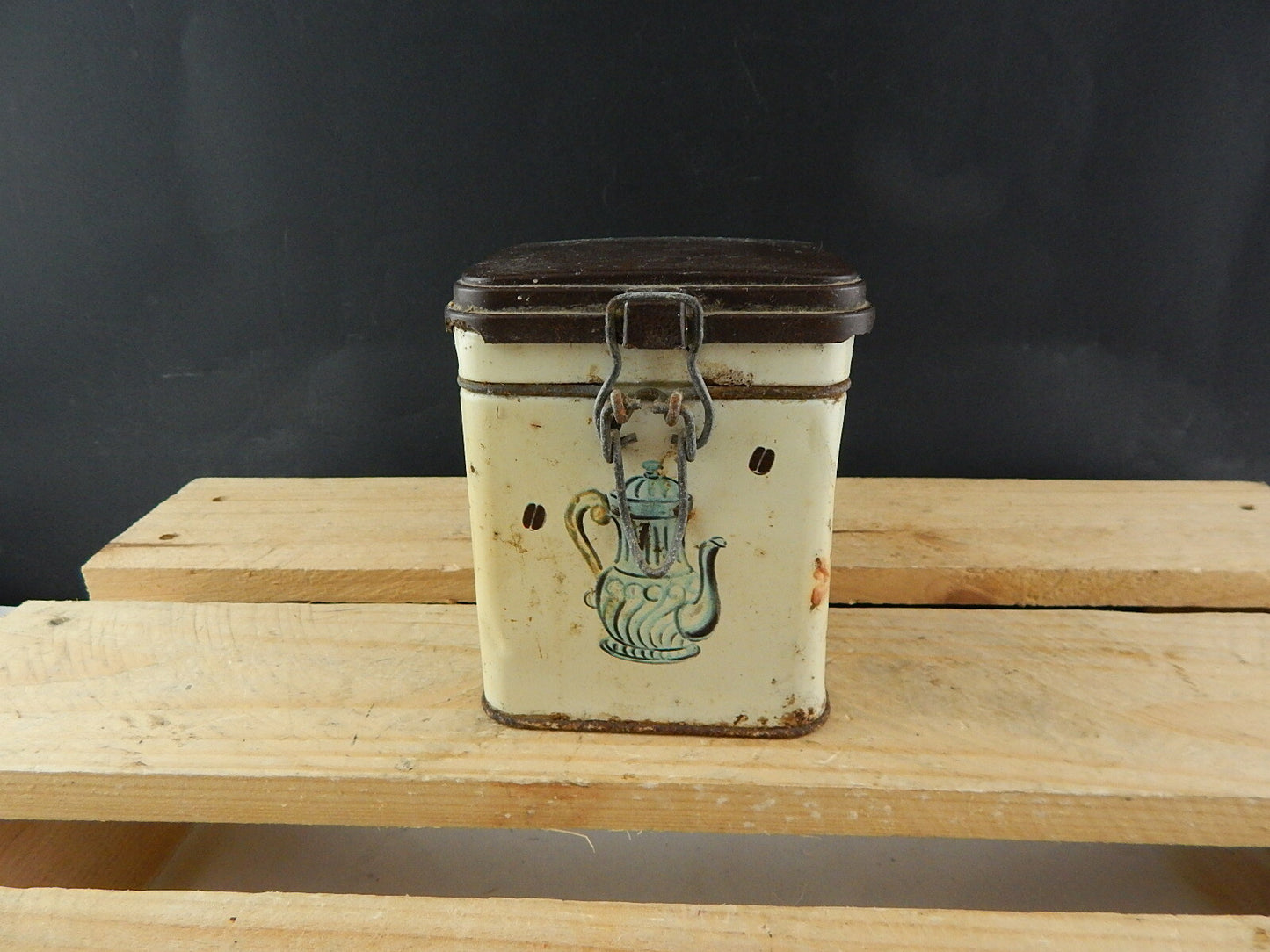 COLLEZIONE VINTAGE ORIGINALE SCATOLA DI LATTA CAFFE' COFFEE TIN BOX