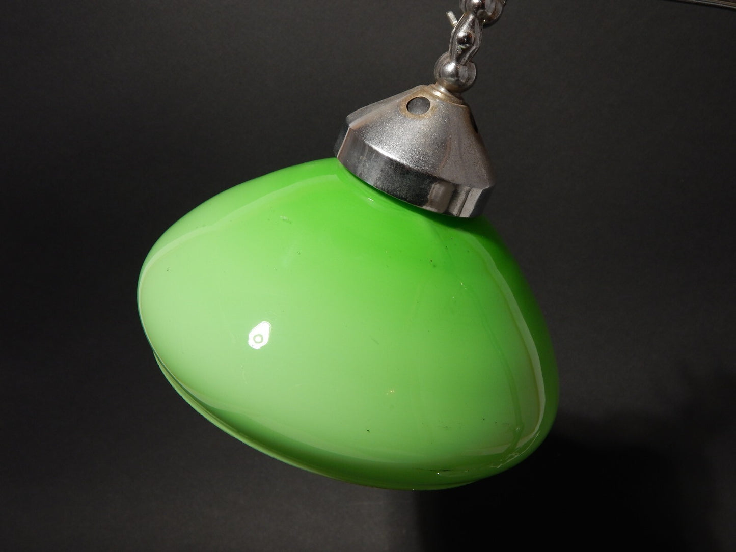 ANTICA LAMPADA TAVOLO SCRIVANIA ART DECO MINISTERO PARALUME VETRO VERDE OPALINO