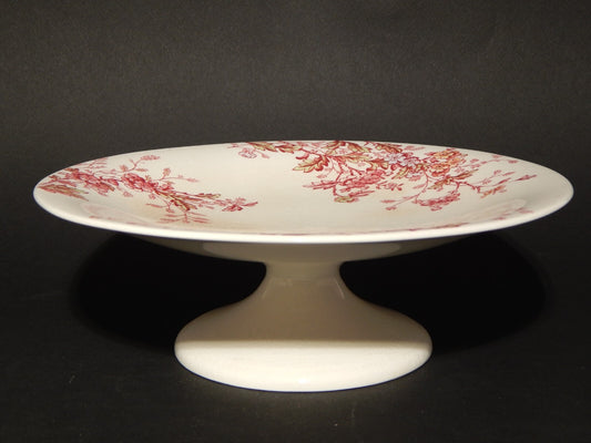 ANTICA ALZATA CENTROTAVOLA BOOTHS WASHINGTON SEMI PORCELLANA INGLESE FIORI ROSA