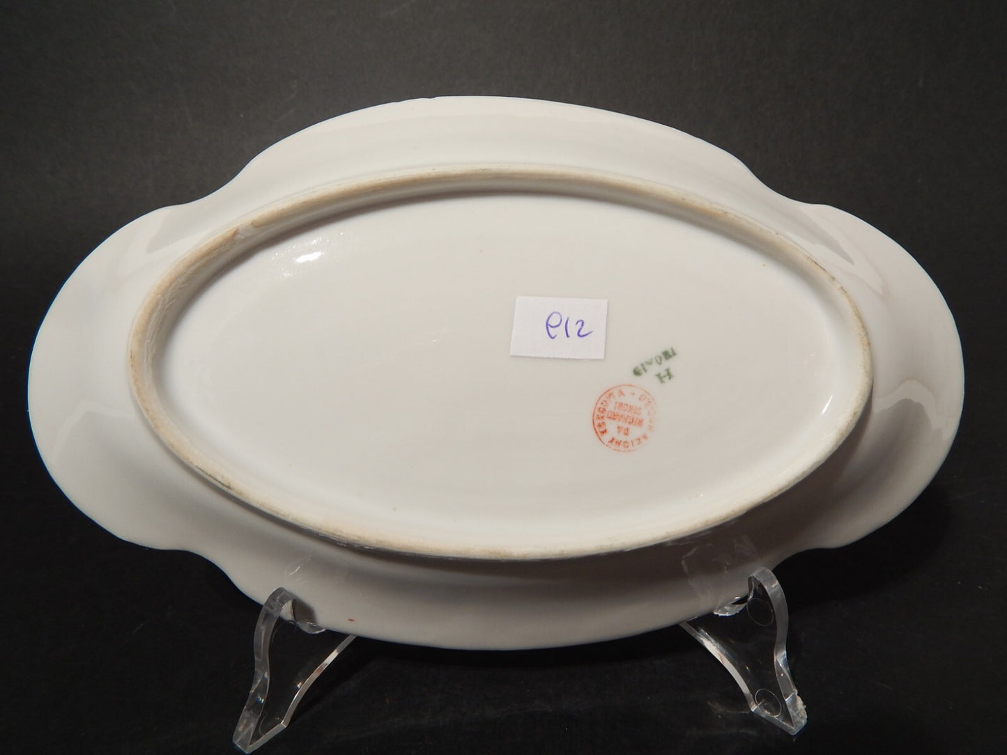 ANTICA RAVIERA VASSOIO PORCELLANA GINORI LIBERTY DECORO ROSA E ORO DIFETTO