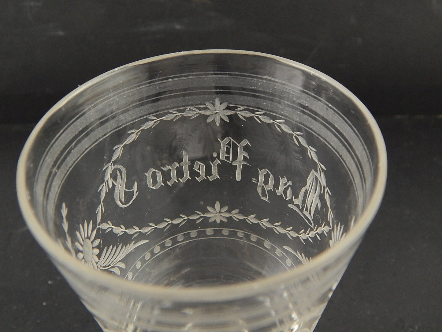 ANTICO 1800 COLLEZIONE CALICE CRISTALLO INCISO ALL'ACIDO RAGIONIER PIETRO