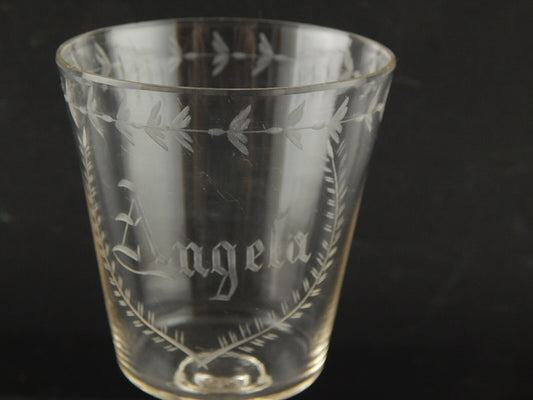 ANTICO 1800 COLLEZIONE CALICE CRISTALLO INCISO ALL'ACIDO ANGELA