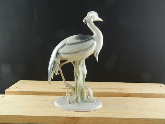 ANTICA 1930 ORIGINALE STATUINA PORCELLANA METZLER&ORLOFF AIRONE DIPINTO A MANO