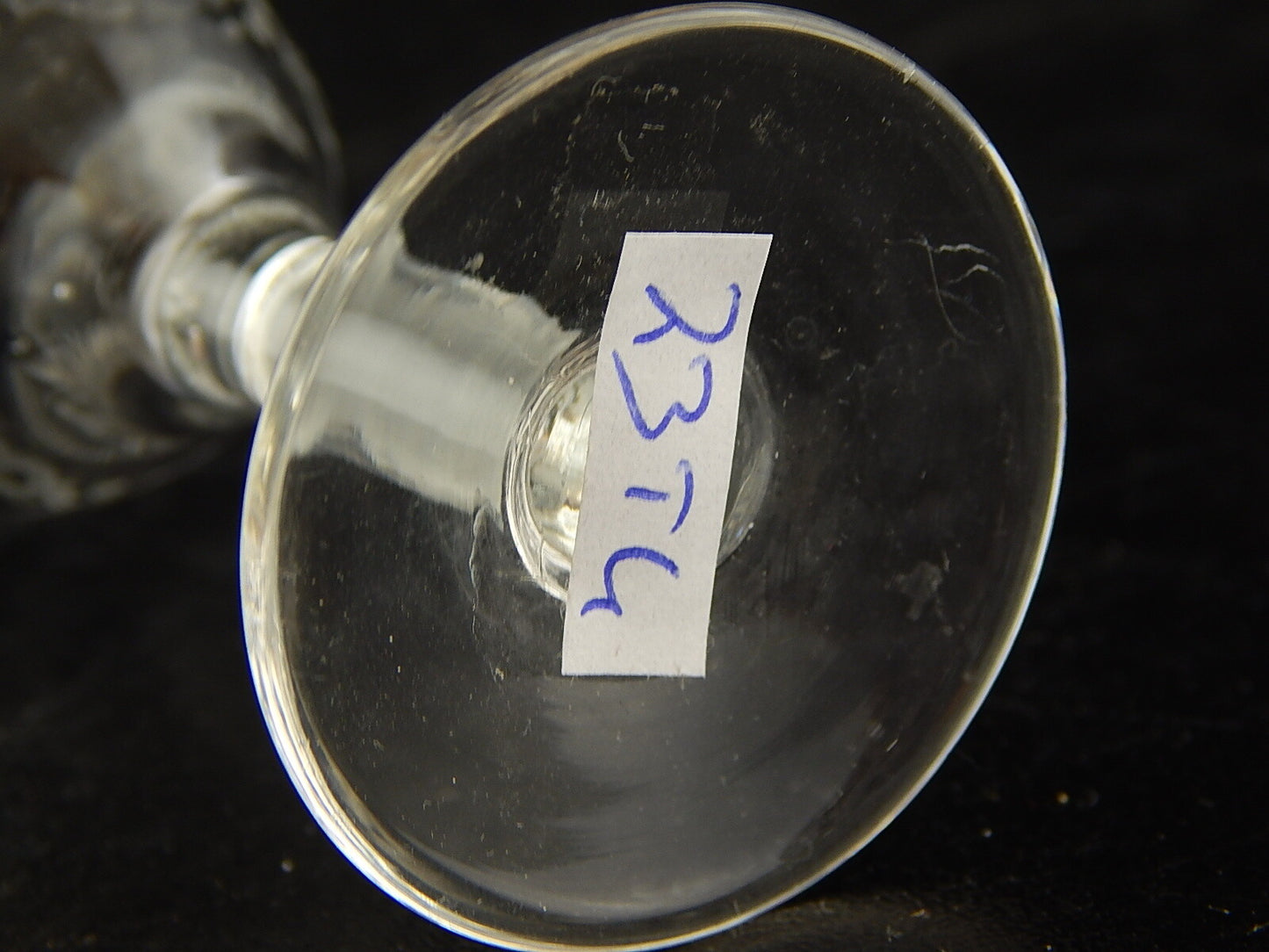 ANTICO ART DECO BICCHIERE CALICE CRISTALLO CON DECORO SERIGRAFATO #7354