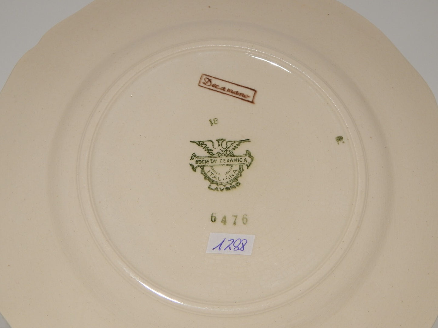 ANTICO PIATTO PI ANO CERAMICA S.C.I. LAVENO ANDLOVIZ PAESAGGIO DIPINTO A MANO