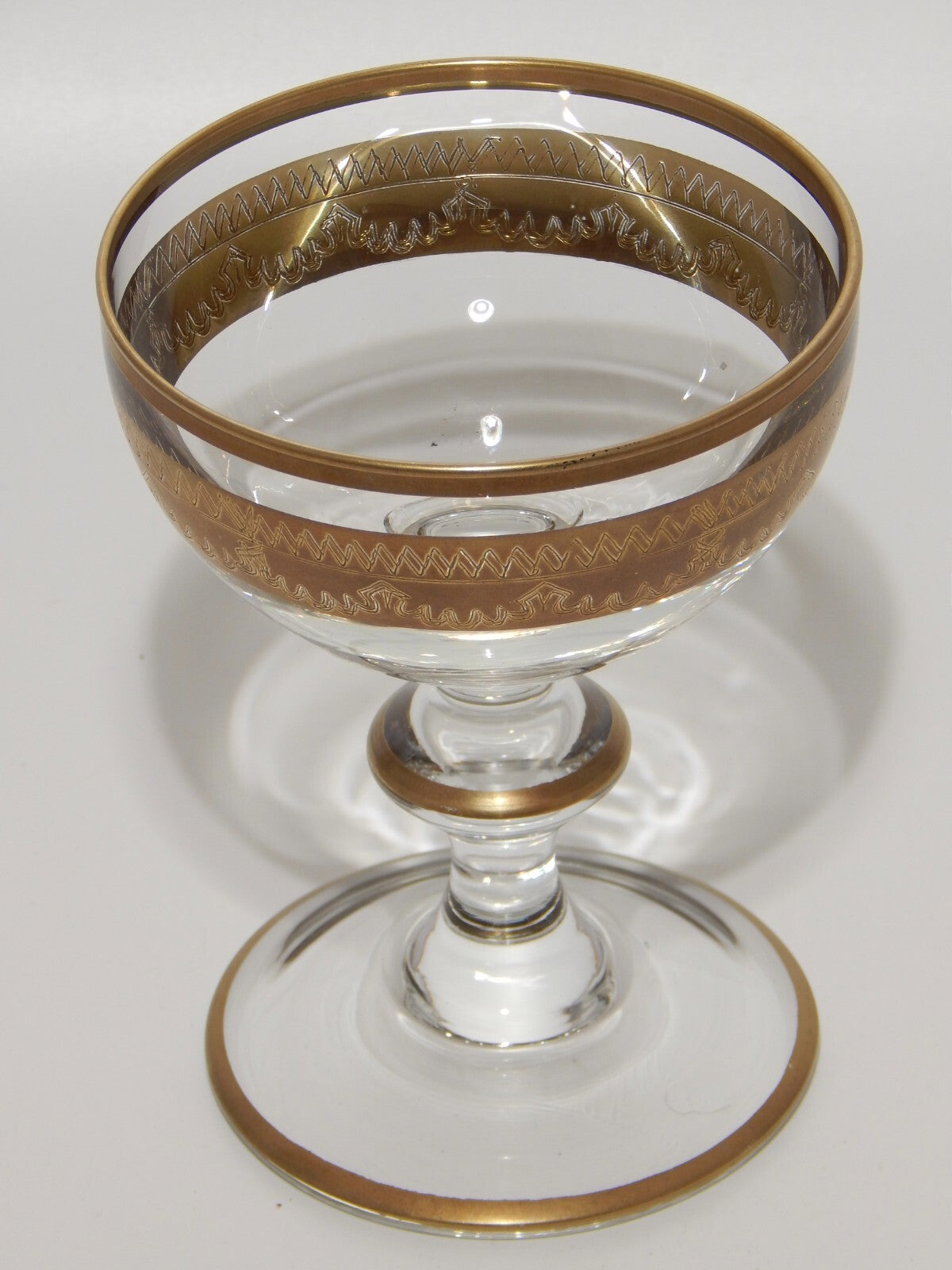 PREZIOSO STILE IMPERO CALICE COPPA CHAMPAGNE VETRO SOFFIATO MURANO VENEZIANO ORO