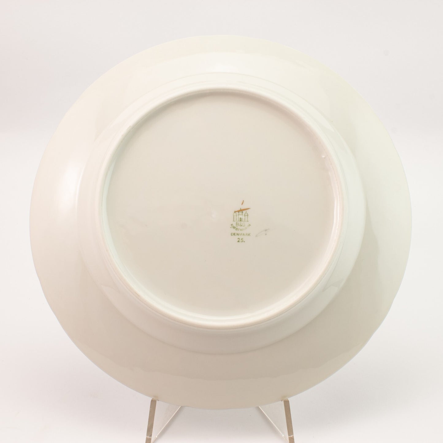 PIATTO PIANO 25 CM PORCELLANA E ORO ZECCHINO SERVIZIO GABBIANI BING&GRONDAHL 25
