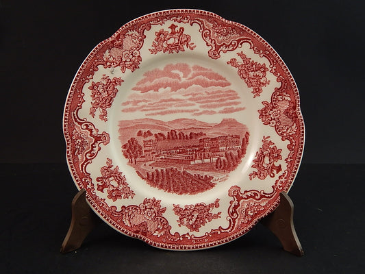 VINTAGE JOHNSON BROS OLD BRITAIN CASTLE PIATTO DESSERT SEMI PORCELLANA ROSSO