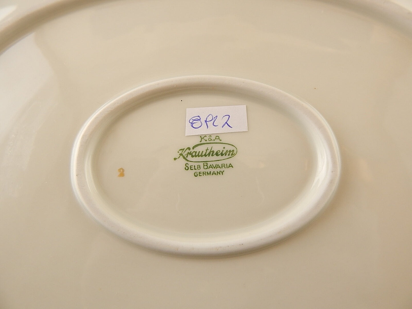 ANTICO VASSOIO PREZIOSA PORCELLANA KRAUTHEIM BAVARIA GHIRLANDA CM 30 X 23