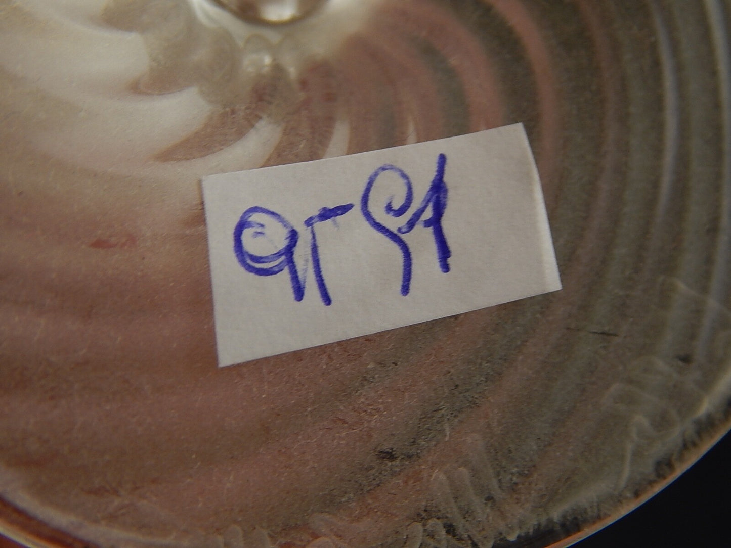 TIPETTO CALICE MURANO VETRO SOFFIATO RIGATO CIGNO FIRMATO CORTELLA & BALLARIN