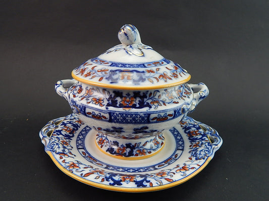 ANTICA RARA ZUPPIERA EGOISTE PUERPERA CENTROTAVOLA CERAMICA INGLESE MINTON 1860
