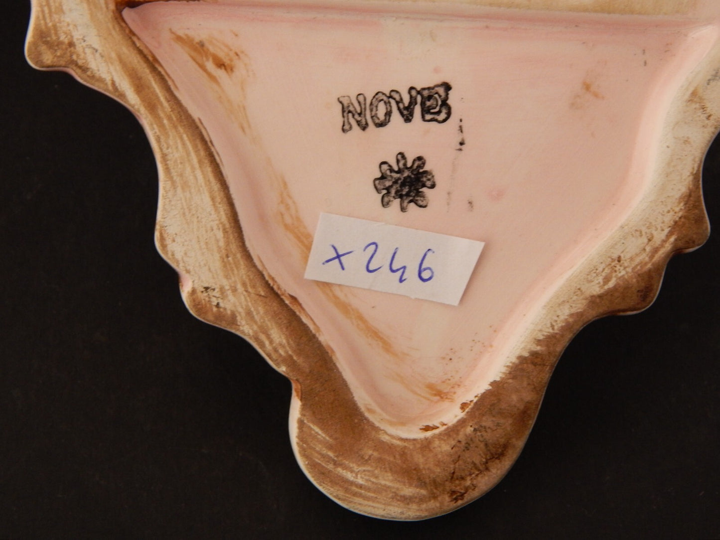 ARTE SACRA ANTICA RARA PREZIOSA ACQUASANTIERA CERAMICA MAIOLICA DI NOVE