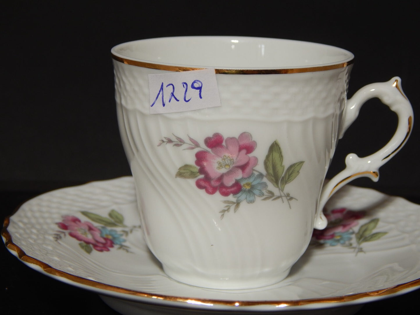 PREZIOSA RICHARD GINORI TAZZINA CAFFE' PORCELLANA MODELLO VECCHIO GINORI FIORI