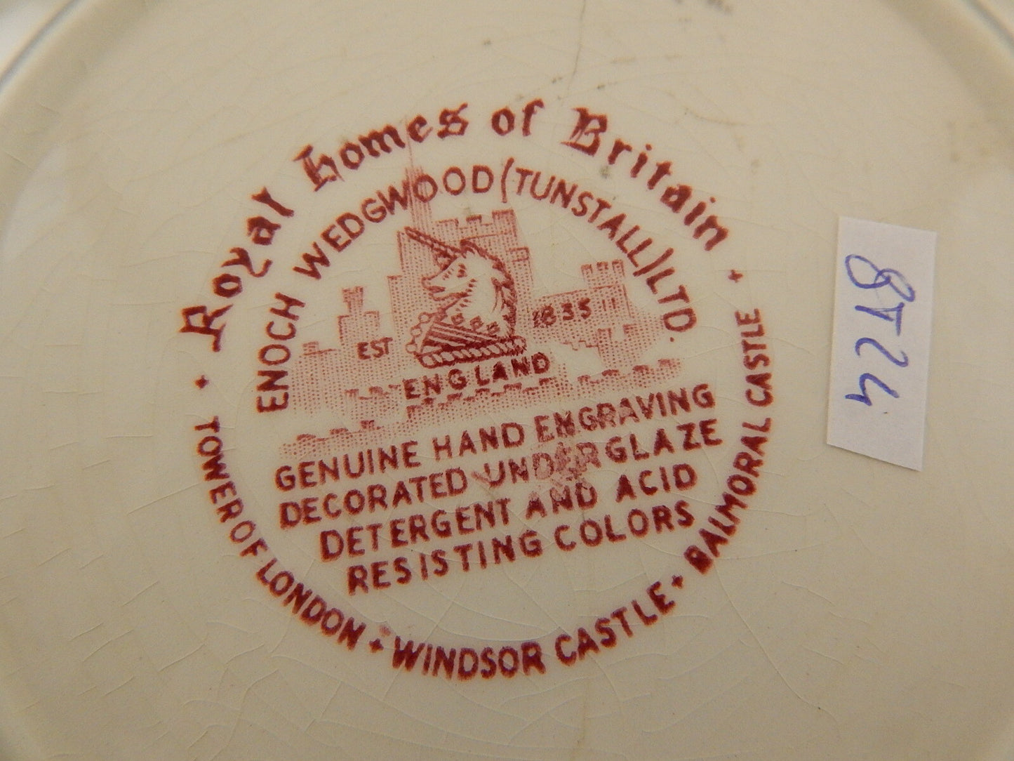 PORCELLANA VINTAGE WEDGWOOD ROYAL HOMES OF BRITAIN WINDSOR CASTLE BIANCO-ROSSO