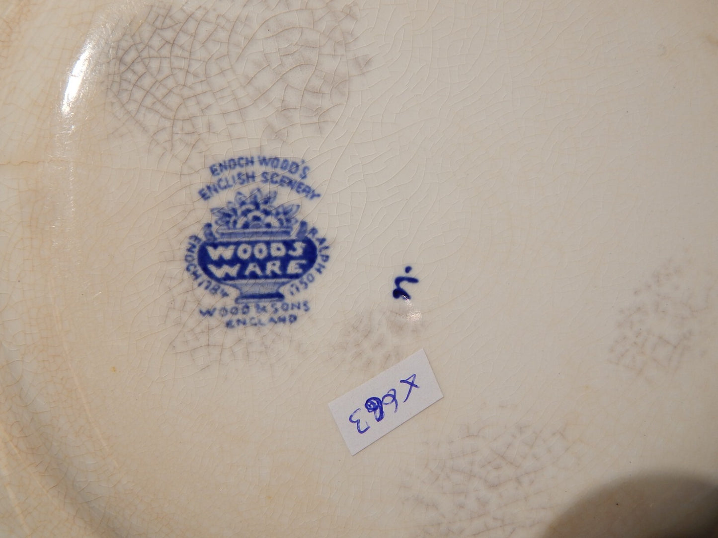 VINTAGE ENOCH WOOD'S ENGLISH SCENERY WOOD&SONS PIATTO SEMI PORCELLANA #663