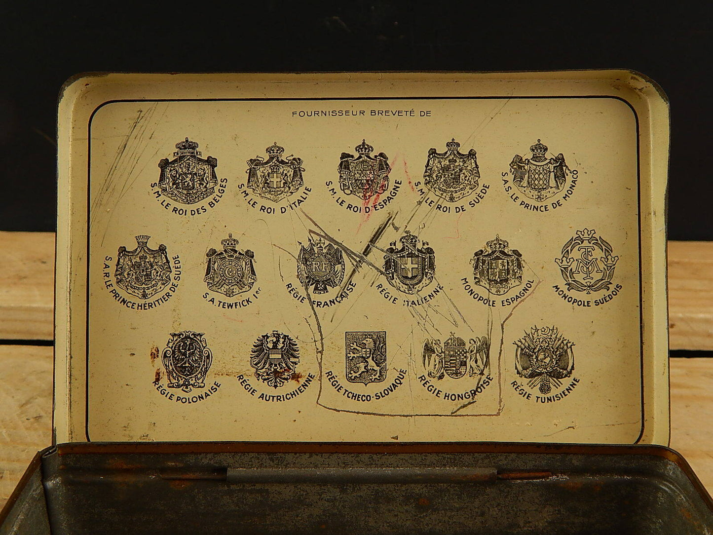 ANTICA SCATOLA LATTA PRIMO 900 SIGARETTE LE KHEDIVE FIGARO ED LAURENS EGYPT