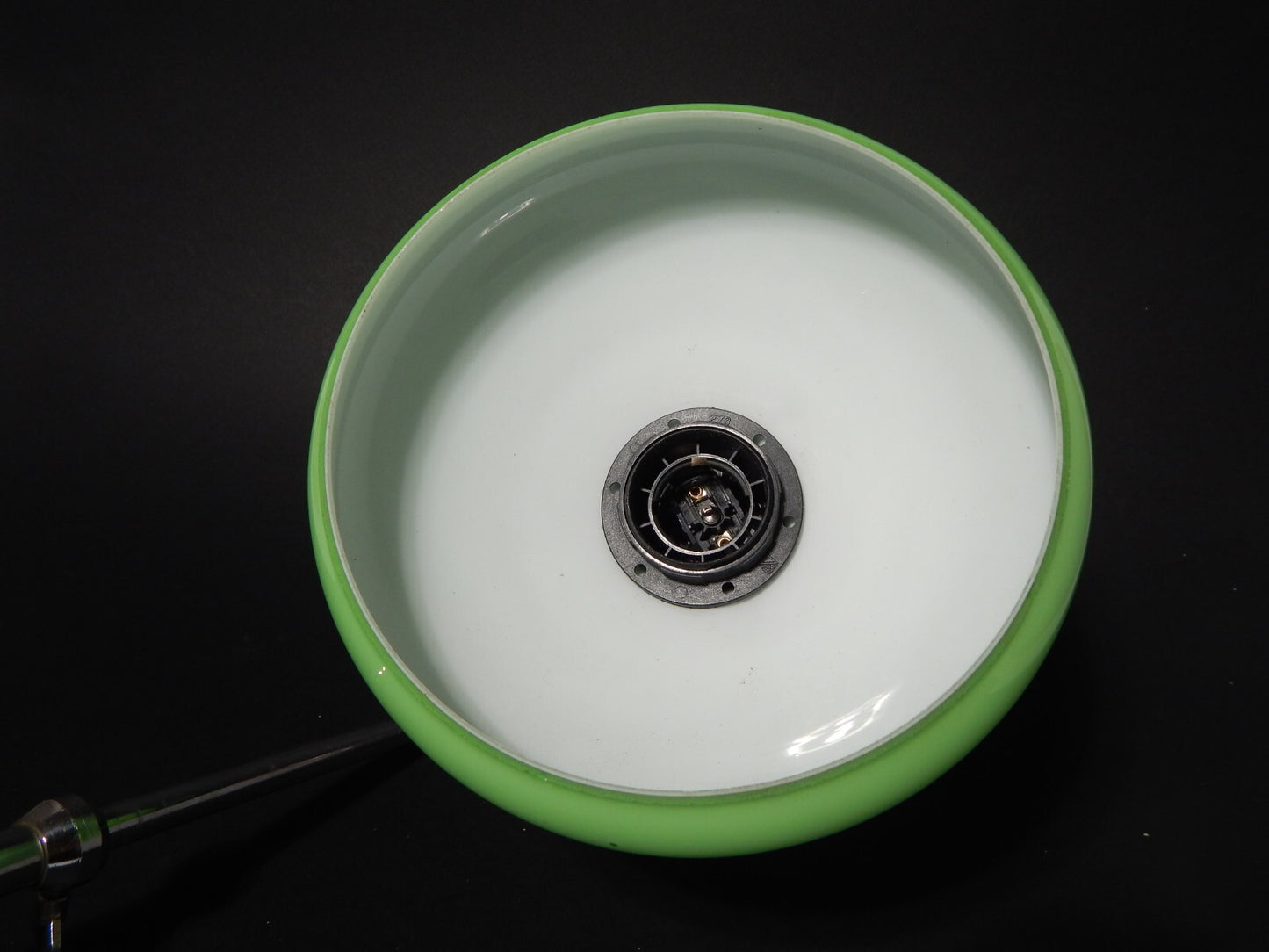 ANTICA LAMPADA TAVOLO SCRIVANIA ART DECO MINISTERO PARALUME VETRO VERDE OPALINO