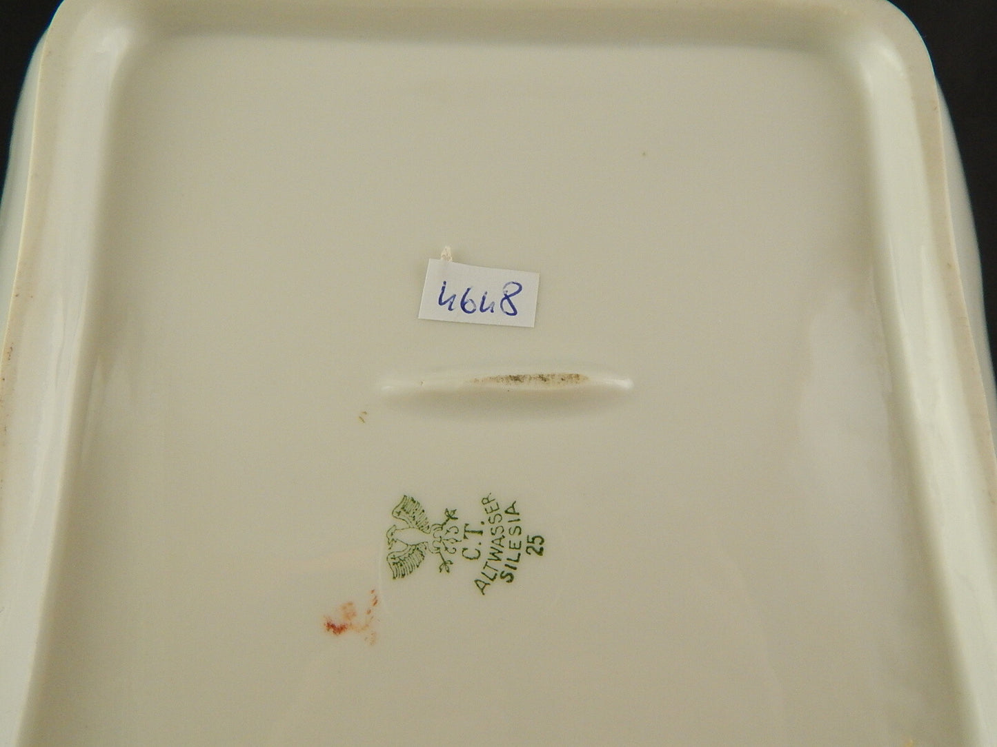 ANTICA CIOTOLA QUADRATA LIBERTY PORCELLANA CARL TIELSCH ALTWASSER SILESIA 1900