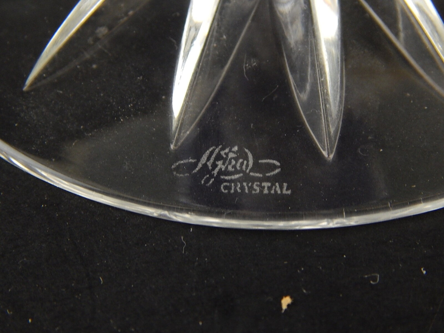 VINTAGE PREZIOSO PORTA CANDELA CRISTALLO ART DECO BOEMIA MOLATO BLU COBALTO