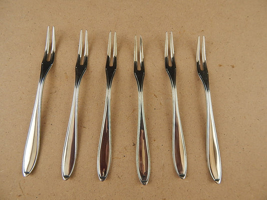 6 FORCHETTE PER ANTIPASTI IN ACCIAIO 18/10 MARCHIO PIAZZA
