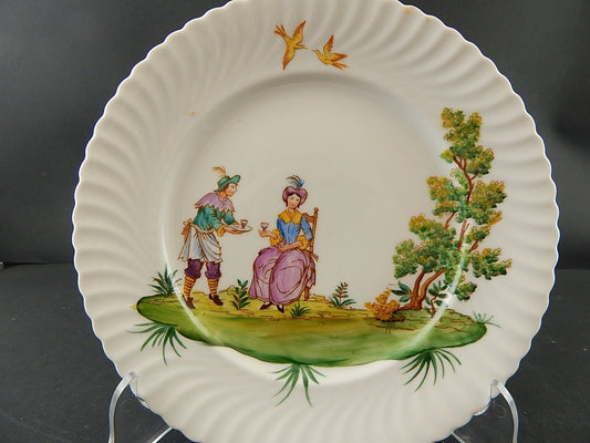 PIATTO PORCELLANA DIPINTO ARTE MORBELLI VECCHIO MILANO VITA POPOLARE LE NOZZE