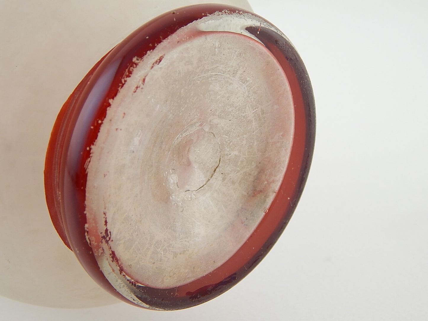 ANTICO RARO PREZIOSO VASO VETRO DA FORNACE INCISO INIZIO 1800 BIEDERMEIER IMPERO