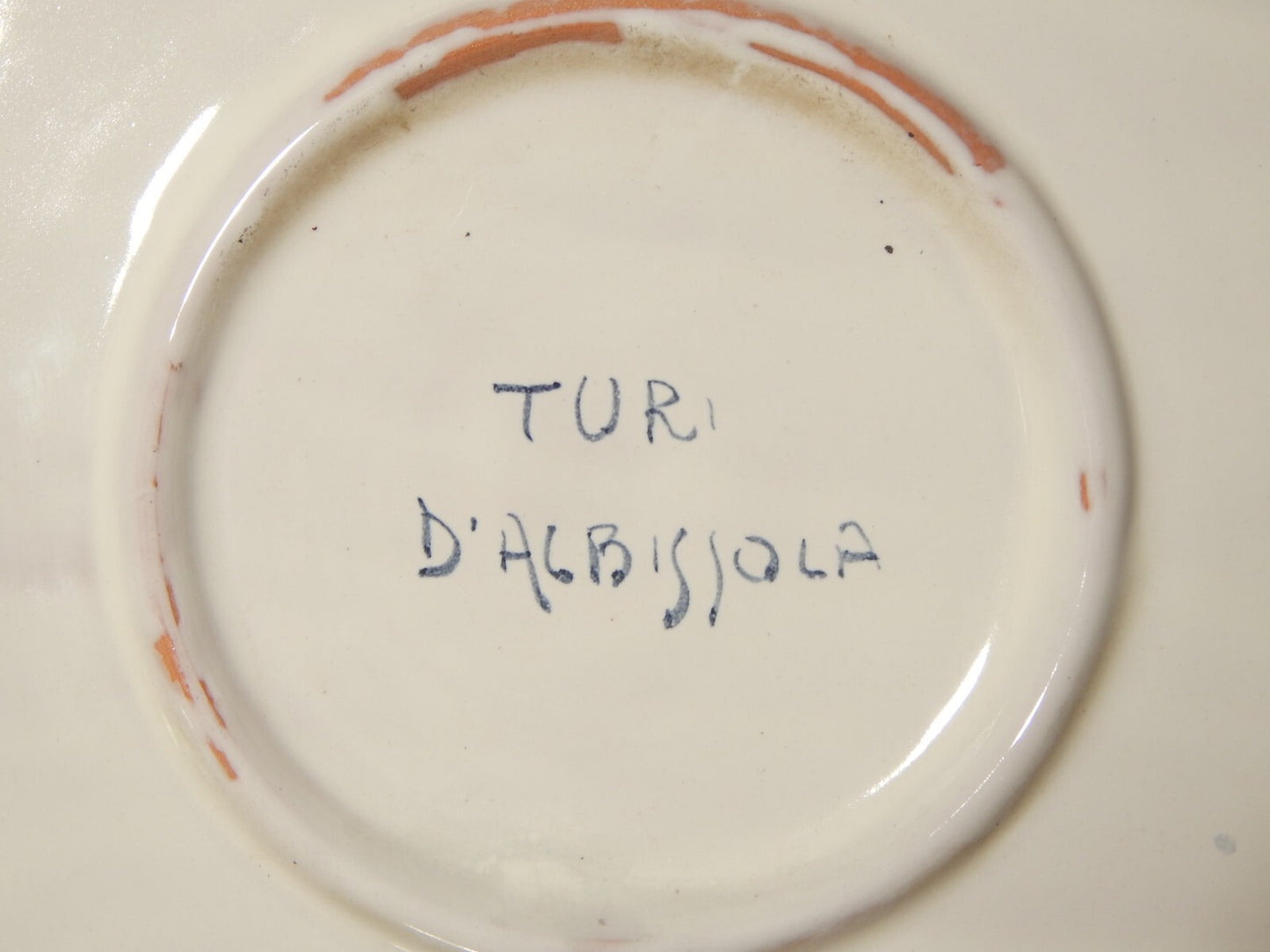 VINTAGE CENTROTAVOLA GRANDE VASSOIO CERAMICA TURI DI ALBISSOLA FATTO MANO