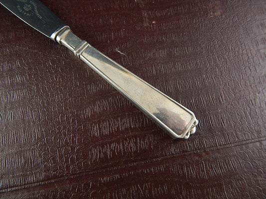VINTAGE DEL 1956 COLTELLO COLAZIONE BURRO RAADVAD MANICO ARGENTO 925 COPENHAGEN