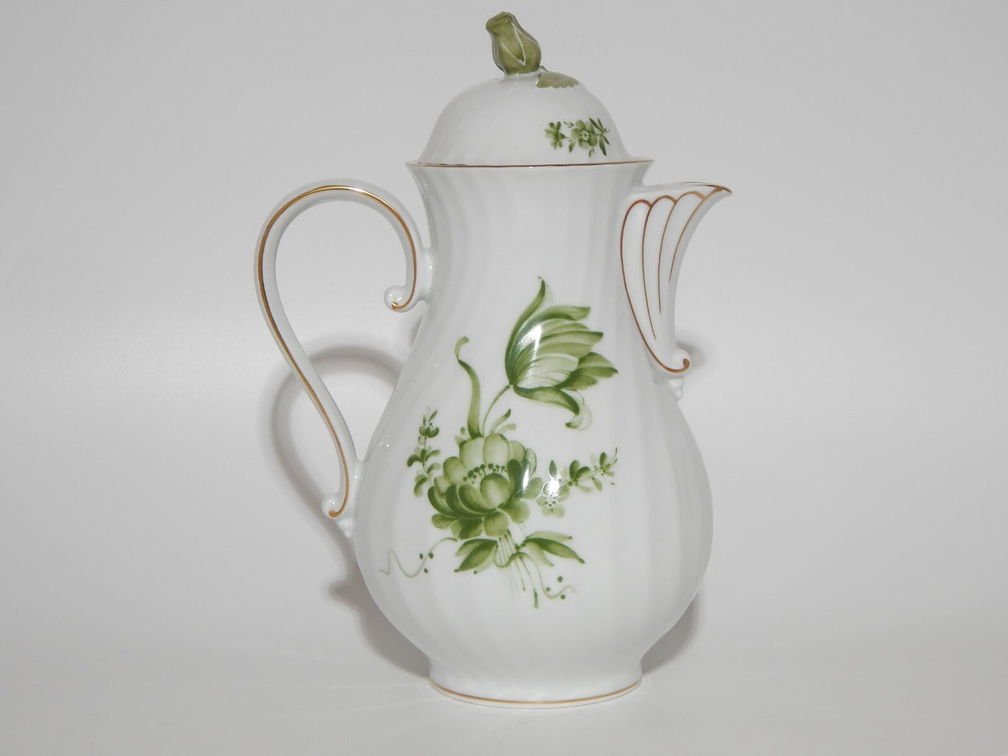 PREZIOSO VINTAGE SERVIZIO DA TE' PORCELLANA TEDESCA KAISER BOUQUET FIORI VERDE