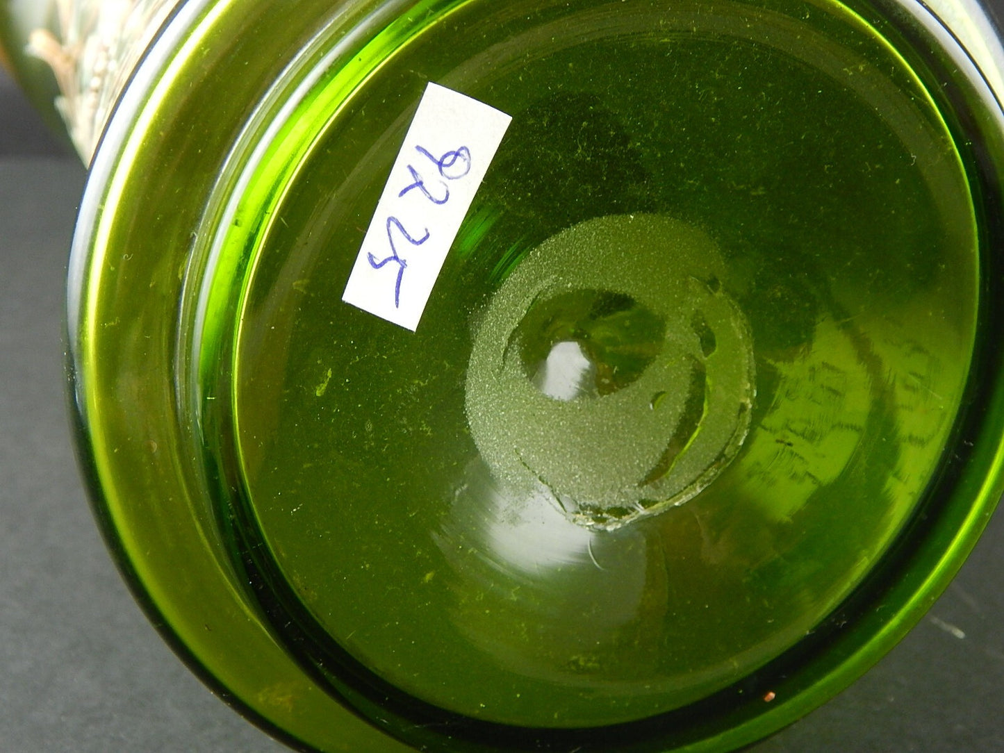 ANTICA PREZIOSA BROCCA CARAFFA VETRO SOFFIATO DI MURANO EPOCA LIBERTY DIPINTA