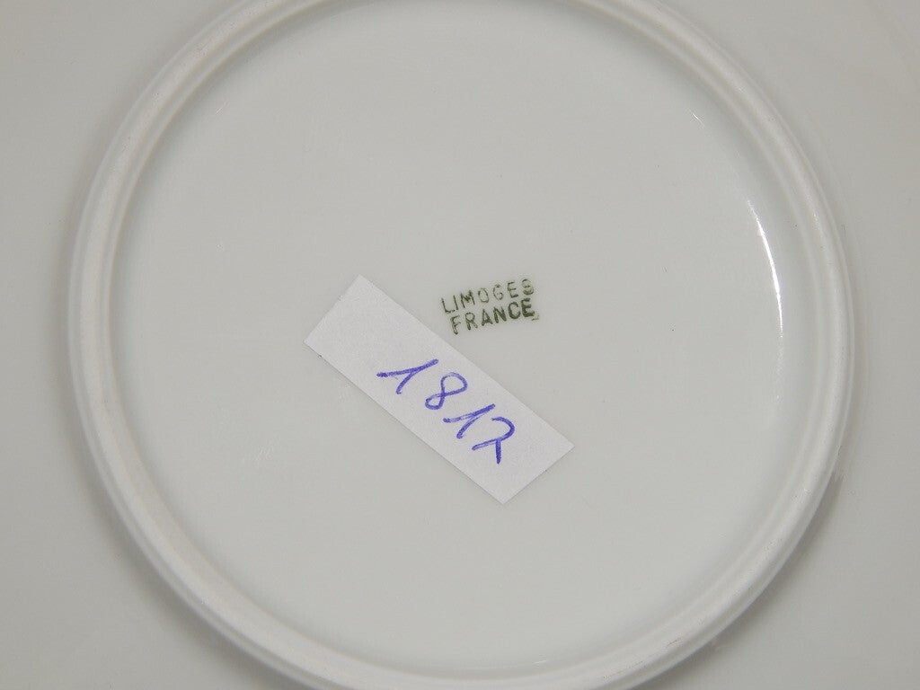 ANTICA PRIMA META' 900 LIMOGES TAZZA TE' PORCELLANA BIANCA CON SCENA GALANTE #