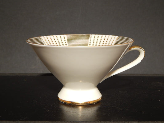 ANTICA TAZZA TÈ ART DECO PORCELLANA BAVARIA OSCAR SCHALLER DECORO ORO #1252