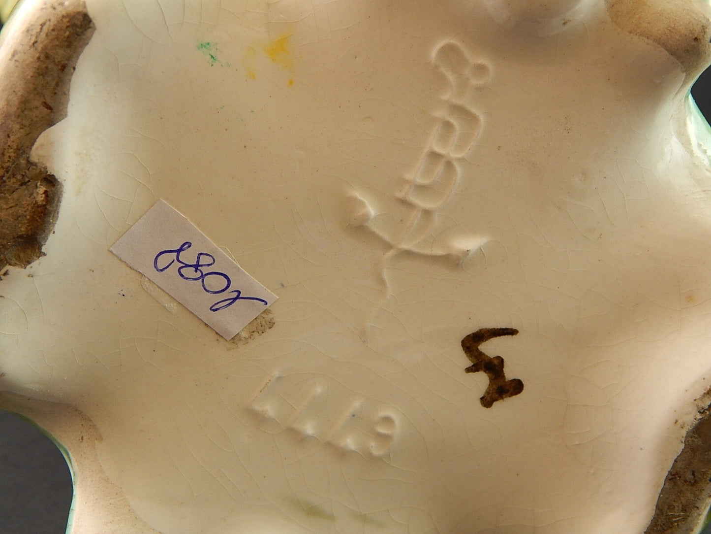 ANTICO RARO PREZIOSO ART NOUVEAU VASO BARBOTINE CERAMICA GUSTAVE DE BRUYN LILLE