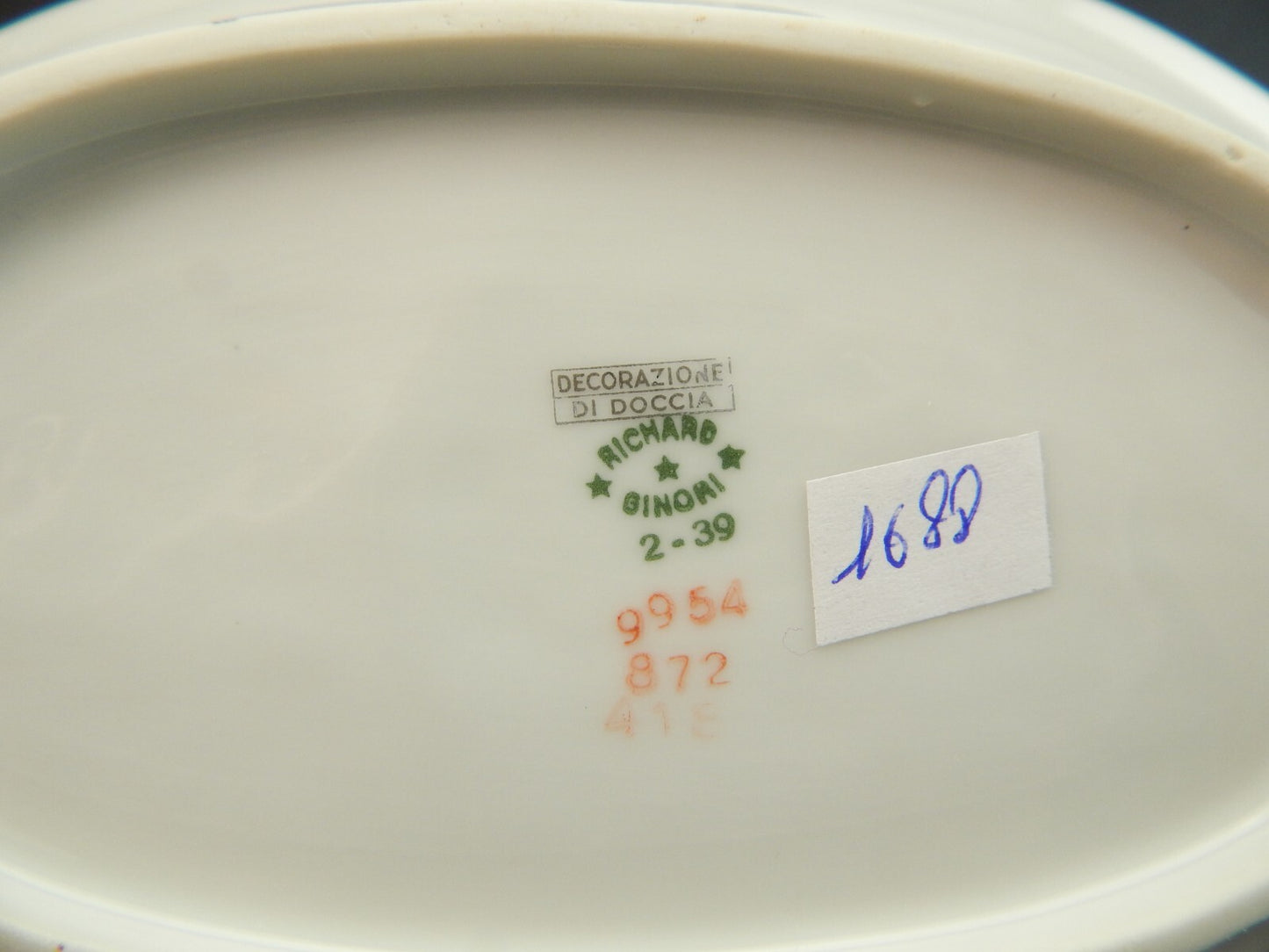 ANTICA RAVIERA VASSOIO OVALE IMPERO PORCELLANA RICHARD GINORI DOCCIA DEL 1939