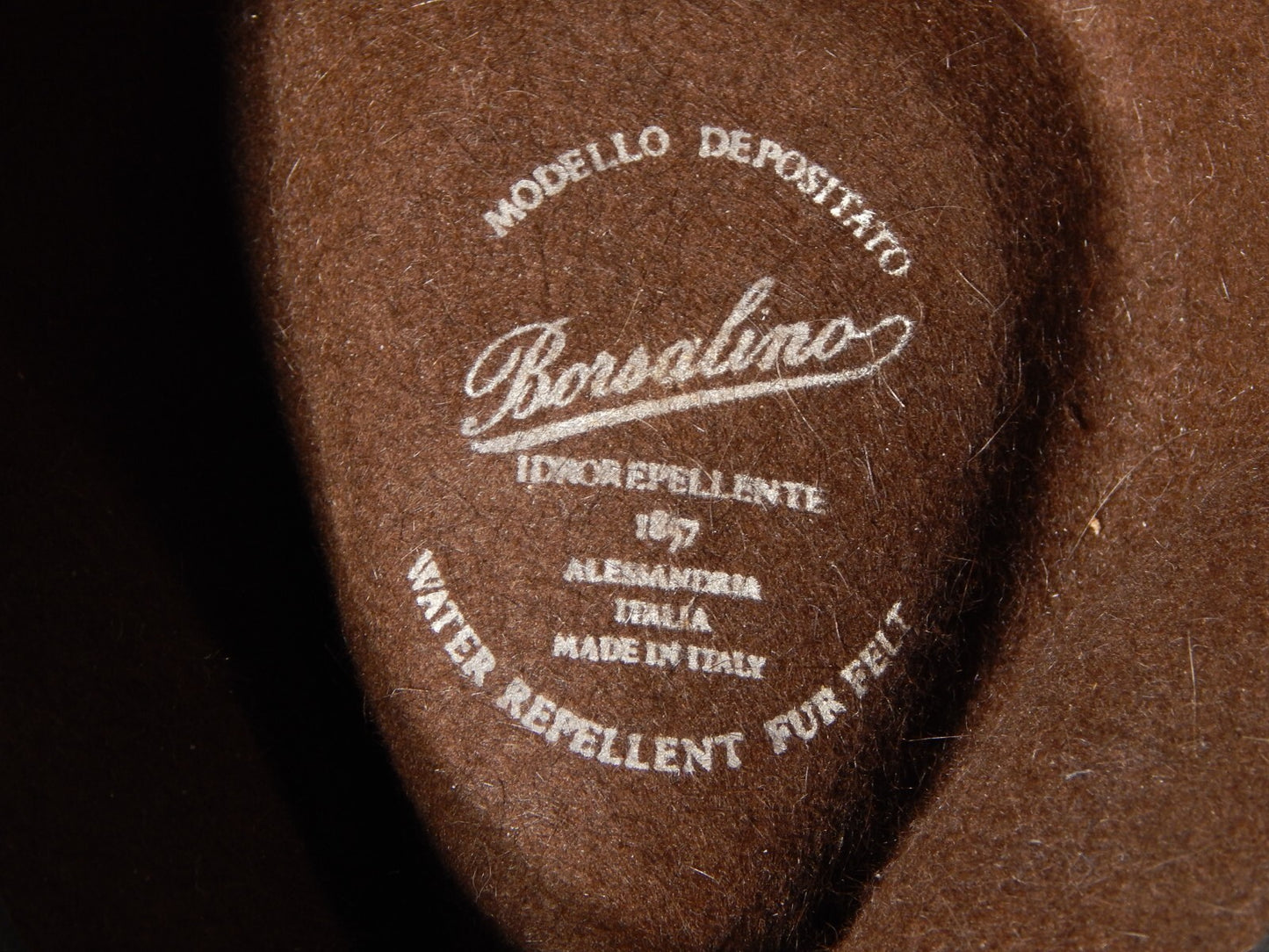 BORSALINO VINTAGE CAPPELLO DONNA UOMO CM 57 LANA FELTRO MARRONE