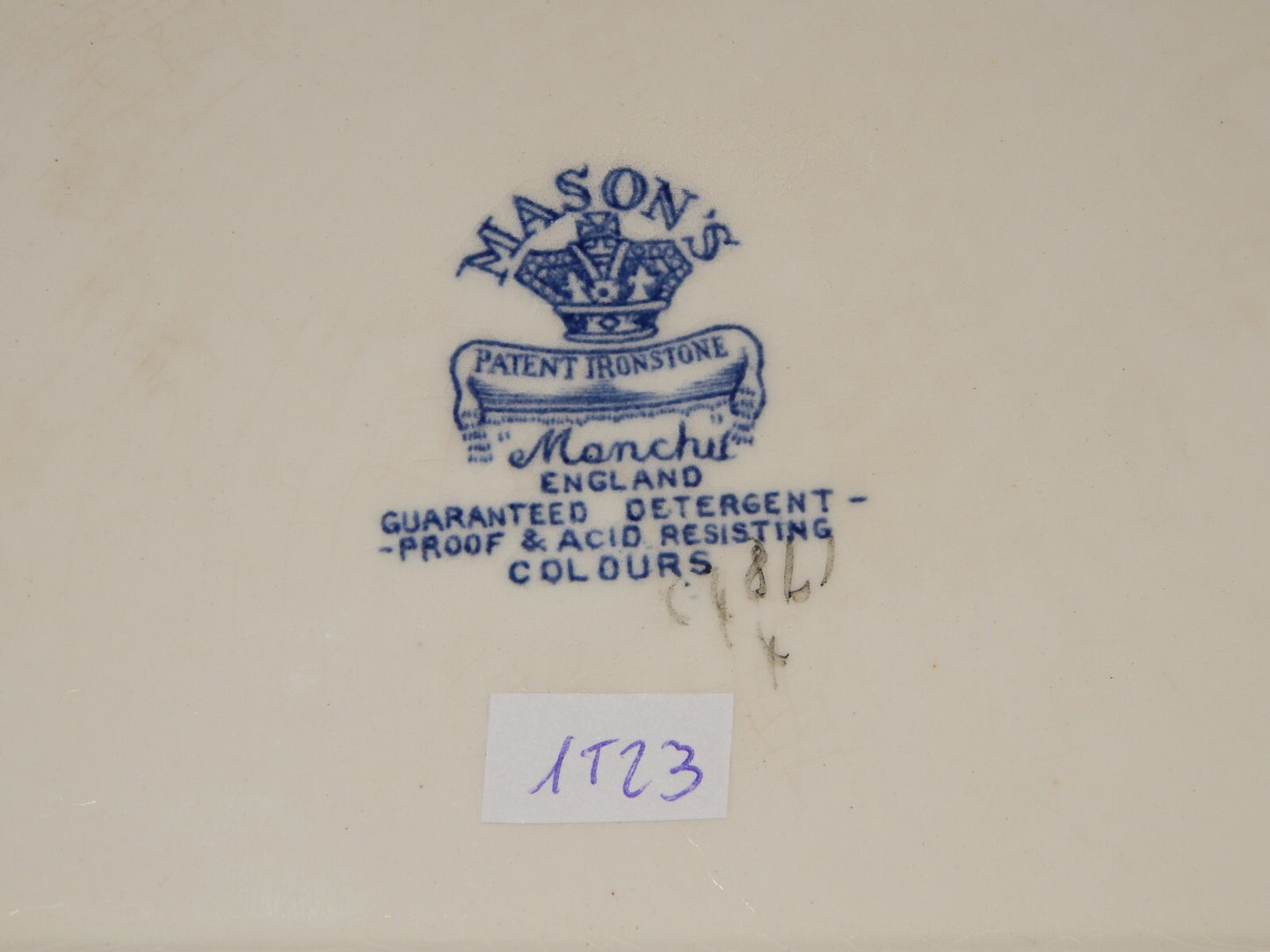 ANTICO VASSOIO SANDWICH APERITIVO CERAMICA INGLESE MASON’S MANCHU BIANCO BLU