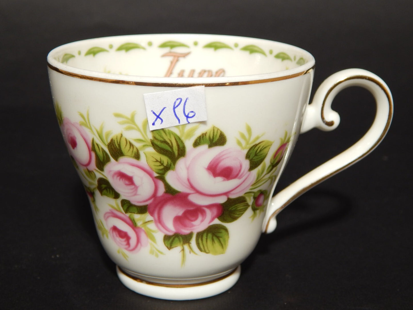 PREZIOSA PORCELLANA INGLESE ROYAL KENT TAZZA VINTAGE JUNE FLOWER OF THE MONTH