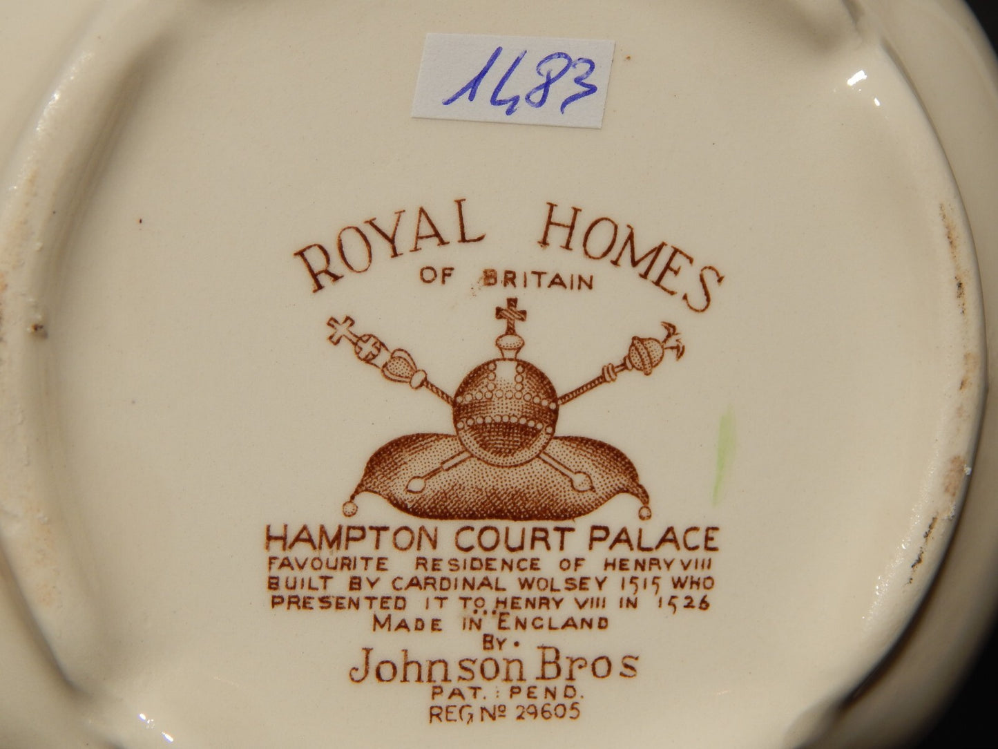 ANTICA CAFFETTIERA PORCELLANA JOHNSON BROS ROYAL HOMES OF BRITAIN HAMPTON COURT