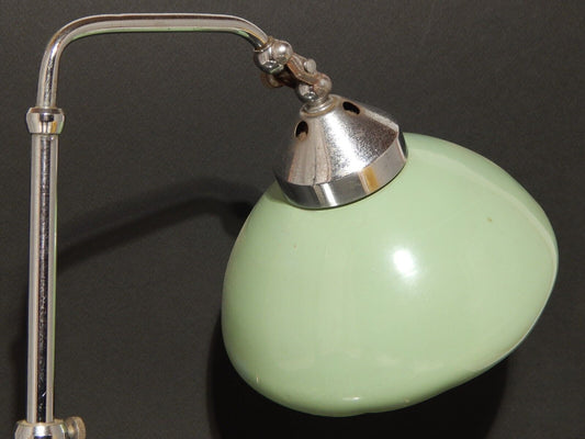ANTICA RARA LAMPADA TAVOLO SCRIVANIA ART DECO MINISTERO PARALUME LATTA VERDE