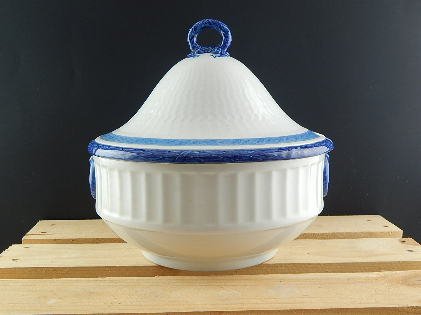 ROYAL COPENHAGEN TUREEN ZUPPIERA CENTROTAVOLA PORCELLANA FAN VENTAGLIO