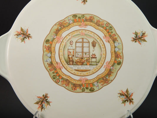 VINTAGE VASSOIO PIATTO TORTA CERAMICA SIC MADE IN ITALY DECORO SWEET HOME