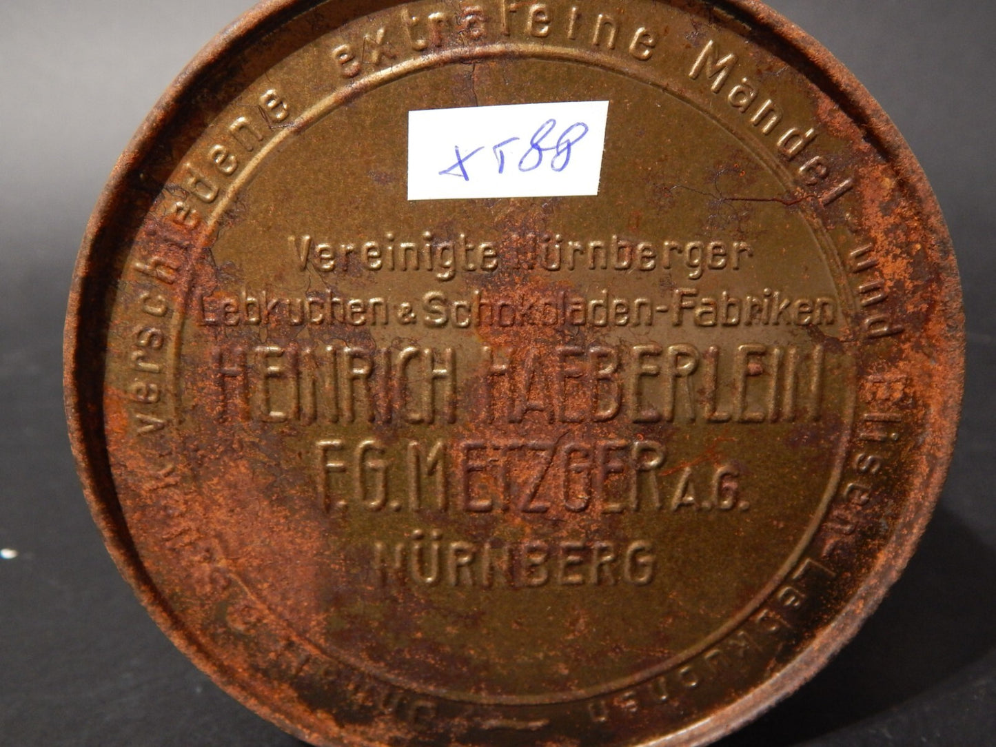 COLLEZIONE ANTICA ORIGINALE SCATOLA LATTA BISCOTTI ZENZERO METZGER NORIMBERGA