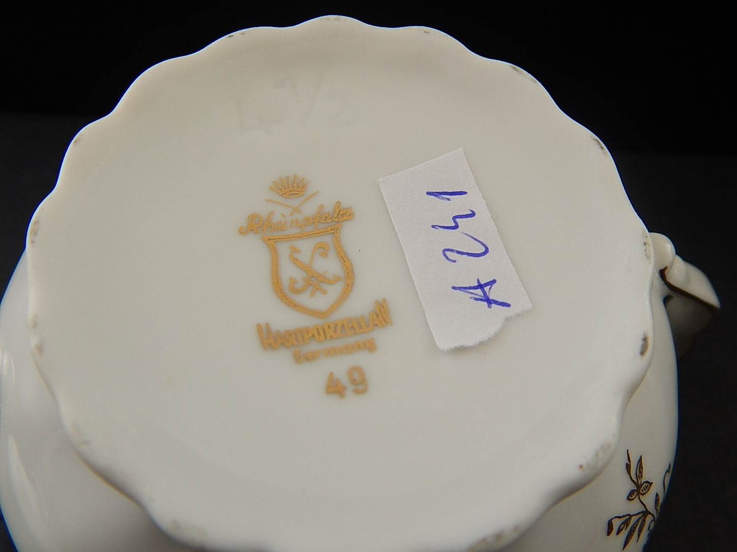 ANTICA ROCAILLE ZUCCHERIERA PORCELLANA RHEINPFALZ HARTPORZELLAN BAVARIA DIFETTO