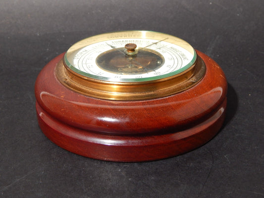 VINTAGE NAUTICA BAROMETRO ANEROIDE DANESE CON CORNICE IN LEGNO