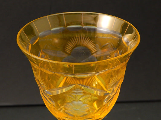 PREZIOSO VINTAGE BICCHIERE CALICE CRISTALLO BOEMIA MOLATO A1051