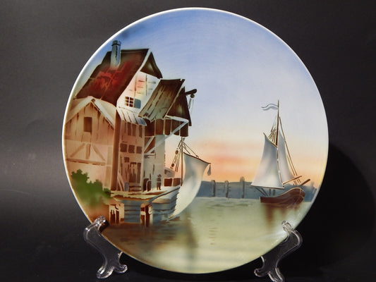 ANTICO RARISSIMO PIATTO PARETE DECORATIVO PORCELLANA VILLEROY&BOCH MARINA