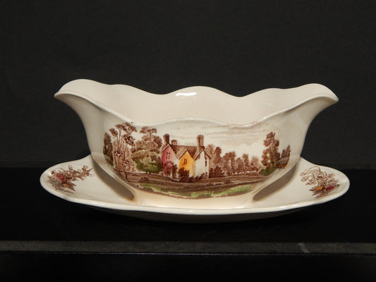 ANTICA SALSIERA PORCELLANA JOHNSON BROS ROYAL HOMES OF BRITAIN YORK COTTAGE