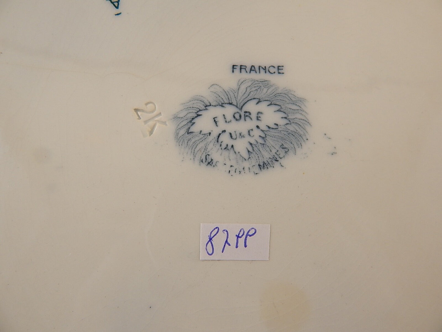 ANTICO 800 PIATTO CM 33 CERAMICA SARREGUEMINES U&C COLLEZIONE FLORE ART NOUVEAU